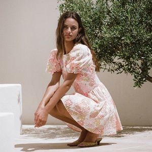 NWT Sabo Carlita Shirred Mini Dress Size Small